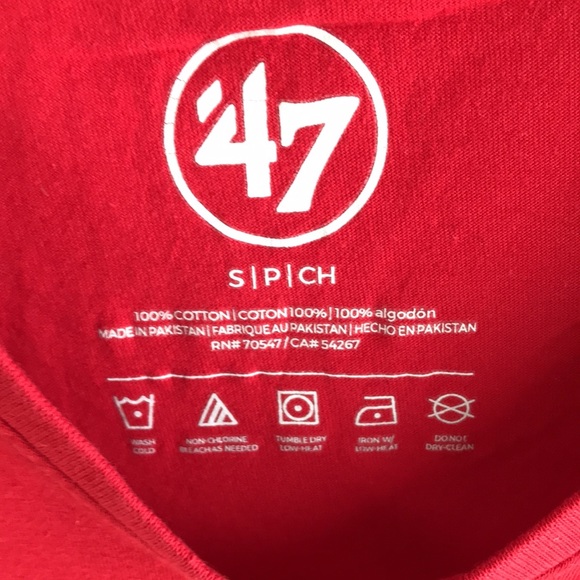 EUC St. Louis Cardinals red tee size small 47 brand V neck T-shirt - Picture 4 of 6